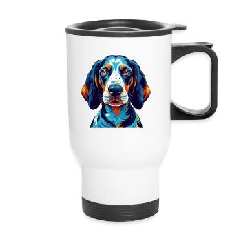 Bluetick Coonhound Hunderasse Karikatur Kawaii - Thermobecher mit Tragegriff - Weiß - Vorne