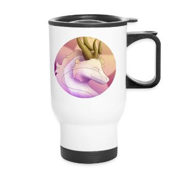 Dragon rose moelleux - Tasse isotherme avec poignée - blanc - Devant