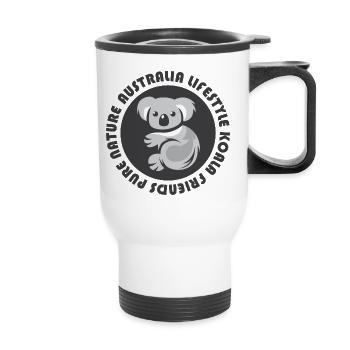 Australia Koala Comic Emblem Bear Animals Icon - Thermal mug with handle - white - Front