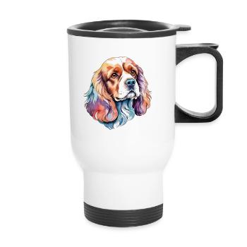 Cocker américain Épagneul Aquarelles - Tasse isotherme avec poignée - blanc - Devant