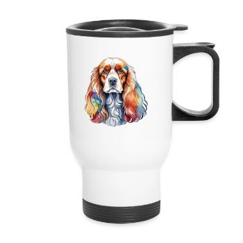 Cocker américain Épagneul Aquarelles - Tasse isotherme avec poignée - blanc - Devant