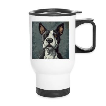 Bull terrier - Tasse isotherme avec poignée - blanc - Devant