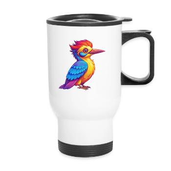 Pic Personnage De Dessin Animé Kawaii Coloré - Tasse isotherme avec poignée - blanc - Devant