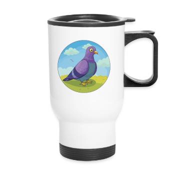 Taube Niedliche Kawaii Cartoon Clipart Tier Haustier - Thermobecher mit Tragegriff - Weiß - Vorne