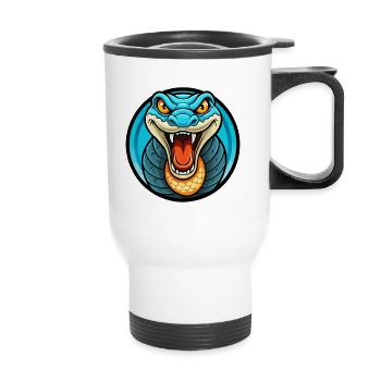 Anaconda Colorful Kawaii Cartoon Character Clipart - Thermal mug with handle - white - Front