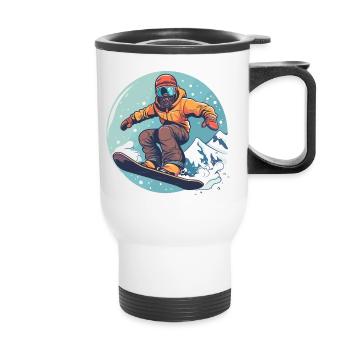 Snowboarding Graphics - Thermal mug with handle - white - Front