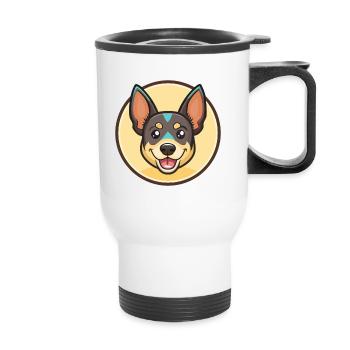 Lancashire Heeler Dog Breed Cartoon Kawaii Clipart - Thermal mug with handle - white - Front