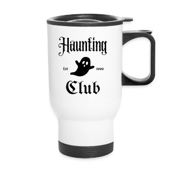 Haunting Club Est 1666 Halloween Herbstsaison - Thermobecher mit Tragegriff - Weiß - Vorne