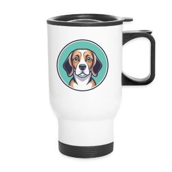 Nordland Beagle Hunderasse Karikatur Kawaii Haustier - Thermobecher mit Tragegriff - Weiß - Vorne