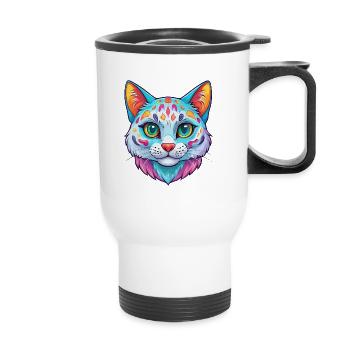 Australische Gefleckte Nebelkatze Rasse Karikatur Kawaii A - Thermobecher mit Tragegriff - Weiß - Vorne