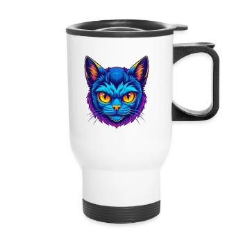 Pixie Bob Cat Breed Cartoon Kawaii Animal Pet - Thermal mug with handle - white - Front
