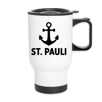 St. Pauli Anker Reeperbahn Kiez - Tasse isotherme avec poignée - blanc - Devant