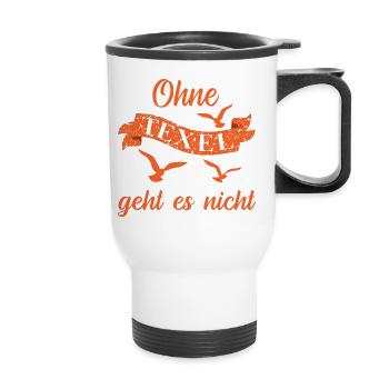 Texel Urlaub - Thermobecher mit Tragegriff - Weiß - Vorne