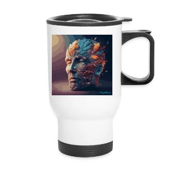 « Power of Nature » - Sweat à capuche artistique par Profit Mind - Tasse isotherme avec poignée - blanc - Devant