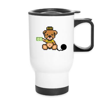 Pixel Bear Prisoner - Thermal mug with handle - white - Front