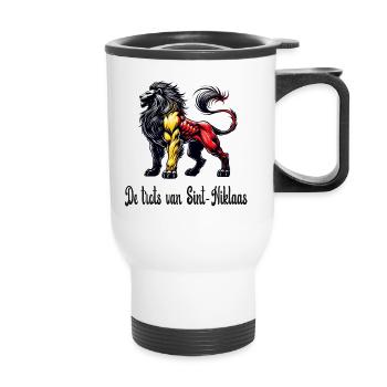 Sint-Niklaas lion flag design - Thermal mug with handle - white - Front