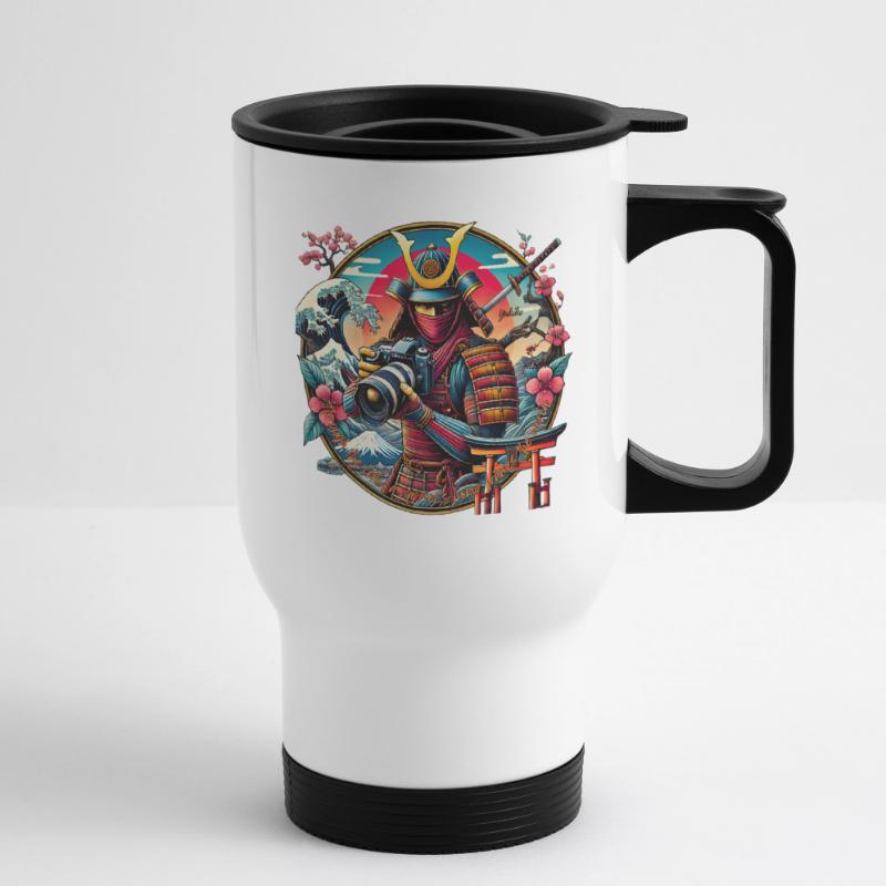 Yukiko Samurai: Capturing Honor through the Lens Thermobecher mit Tragegriff