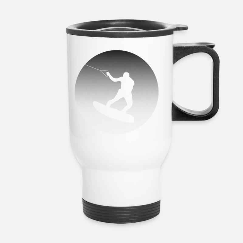 Wakeboarder Silhouette - Thermobecher mit Tragegriff - Weiß