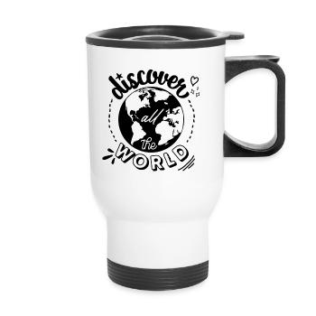 Discover all the world - Tasse isotherme avec poignée - blanc - Devant