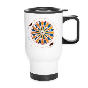 Dartboard Drawing - Thermal mug with handle - white - Front