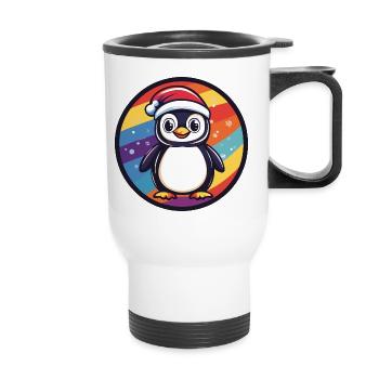 Pinguin Weihnachten Tier - Thermobecher mit Tragegriff - Weiß - Vorne