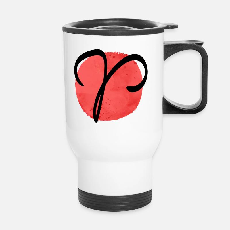 Zodiac sign Aries - Thermal mug with handle - white