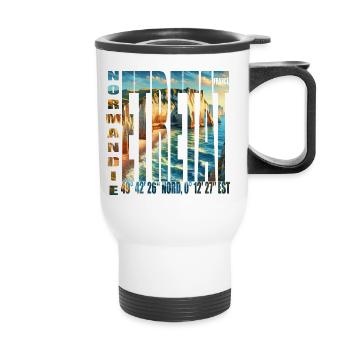 ETRETAT NORMANDY FRANCE - Thermal mug with handle - white - Front