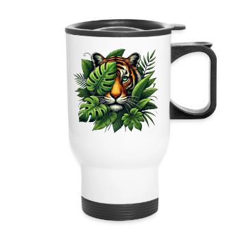 Tiger in the jungle with wilderness and nature - Thermal mug with handle - white - Front