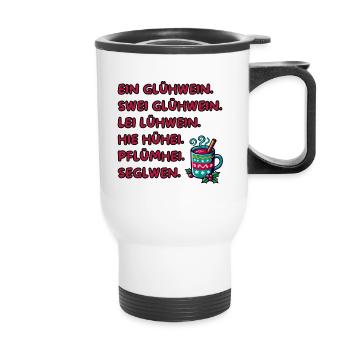 Cadeau de vin chaud drôle pour les marchés de Noël - Tasse isotherme avec poignée - blanc - Devant