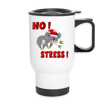 CHRISTMAS ANIMALS NO STRESS - Thermal mug with handle - white - Front