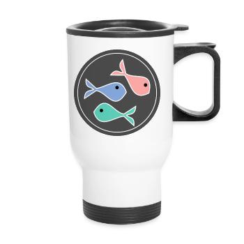 POISSON. SARDINE. POISSON D'AVRIL. MER. OCÉAN - Tasse isotherme avec poignée - blanc - Devant