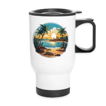 Tropical Paradise - Thermal mug with handle - white - Front