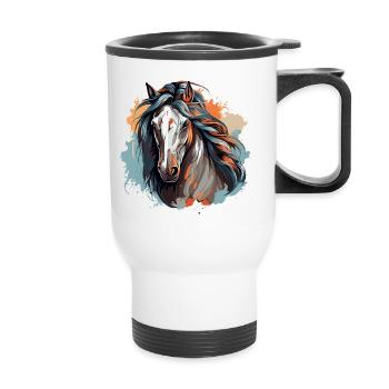L’amour des chevaux - Tasse isotherme avec poignée - blanc - Devant