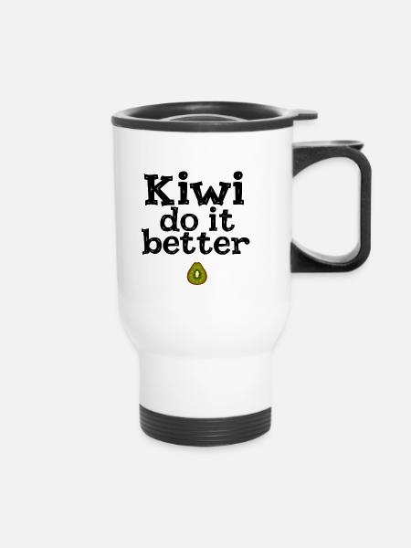 Kiwi Do It Better - Thermobecher mit Tragegriff - Weiß