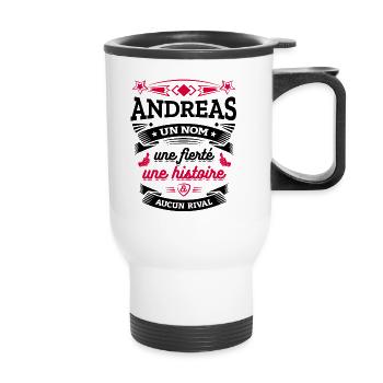 ANDREAS UN NOM UNE FIERTÉ AUCUN RIVAL - Tasse isotherme avec poignée - blanc - Devant