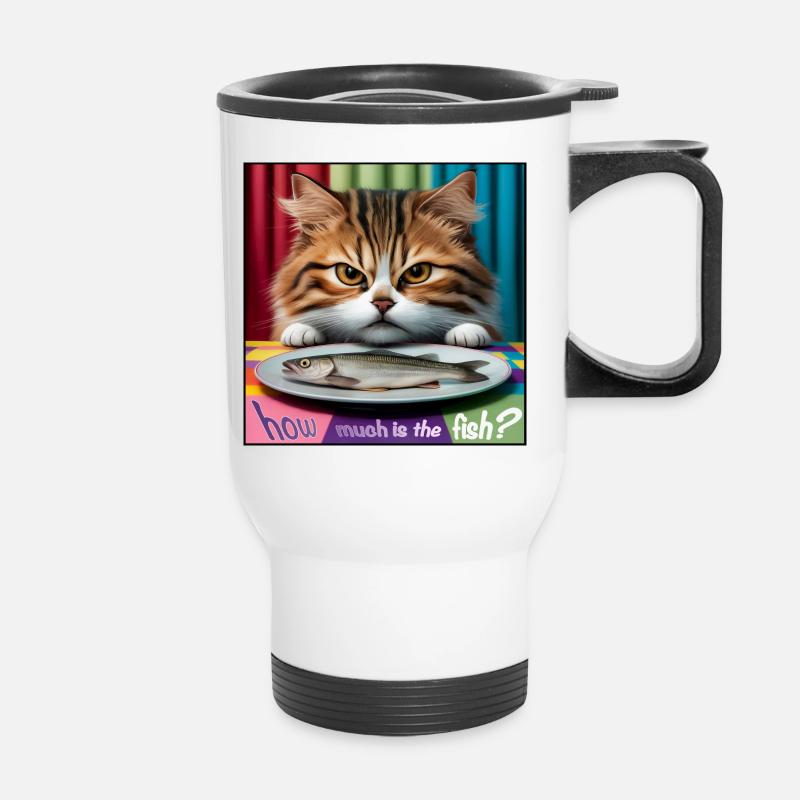 how much is the fish katze - Thermobecher mit Tragegriff - Weiß