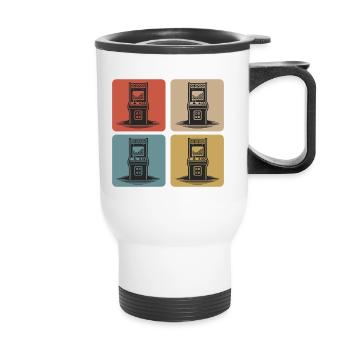Machines de jeux rétro des années 80 - Tasse isotherme avec poignée - blanc - Devant
