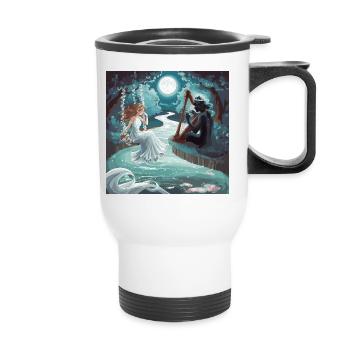 Moonlight Melody - Thermal mug with handle - white - Front