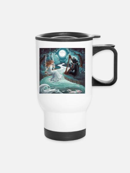Moonlight Melody - Thermal mug with handle - white