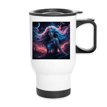Cosmic goddess of nature - Thermal mug with handle - white - Front