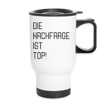 ANGEBOT NACHFRAGE - Thermobecher mit Tragegriff - Weiß - Vorne