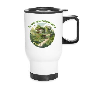 éco-responsable - Tasse isotherme avec poignée - blanc - Devant