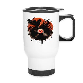 Disques vinyles Amour - Tasse isotherme avec poignée - blanc - Devant