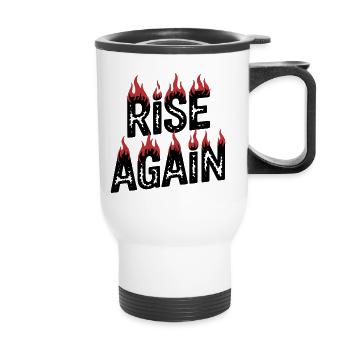 Steh wieder auf - Motivation - Thermobecher mit Tragegriff - Weiß - Vorne