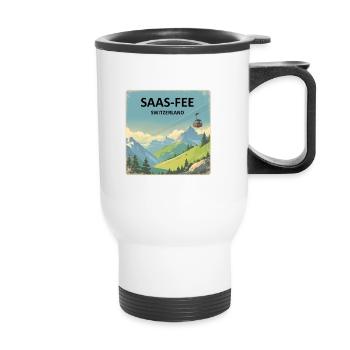 saas fee Switzerland - Thermal mug with handle - white - Front