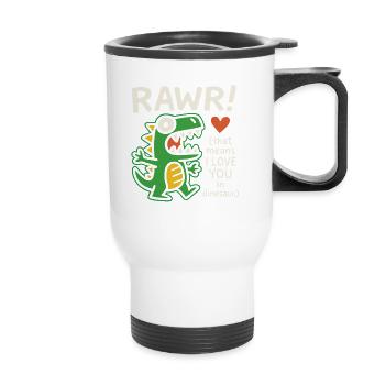 Conception de t-shirt mignon dinosaure amour - Tasse isotherme avec poignée - blanc - Devant
