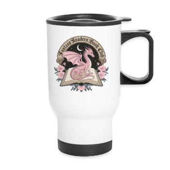 Fantasy Bookworm: Dragon in the Book Realm - Thermal mug with handle - white - Front
