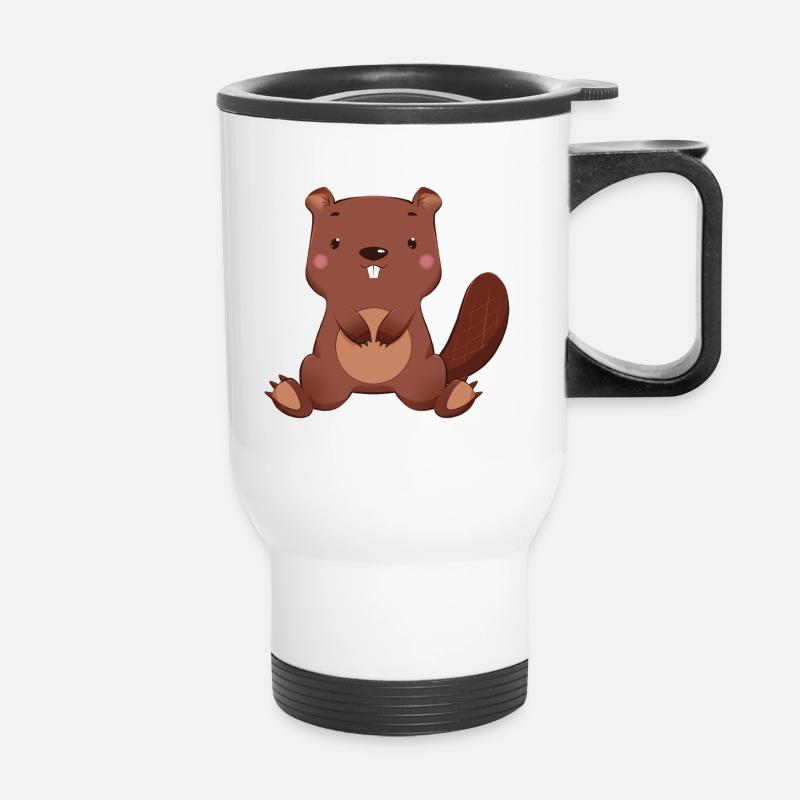 Beaver - Thermal mug with handle - white