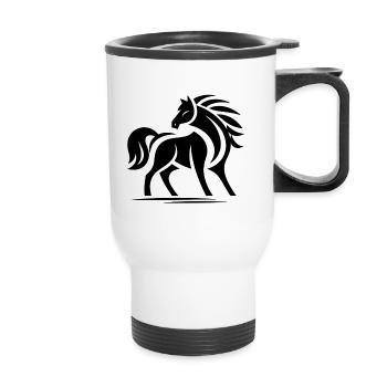Chevaux Tribal - Tasse isotherme avec poignée - blanc - Devant