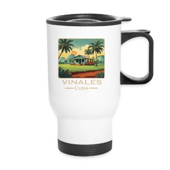Vinales Cuba alternative retro - Thermal mug with handle - white - Front